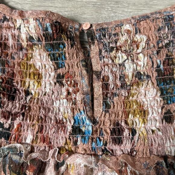 Anthropologie Akemi + Kin Floral Lace Smocked Patrizia Blouse - Picture 7 of 7